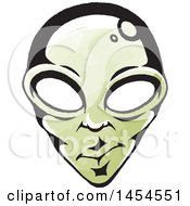 Clipart Graphic Of A Sketched Alien Face Royalty Free Vector Illustration