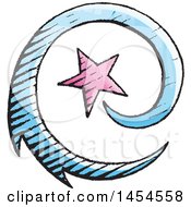 Clipart Graphic Of A Sketched Shooting Star Royalty Free Vector Illustration by cidepix