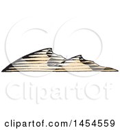 Clipart Graphic Of A Sketched Landscape Of Sand Dunes Royalty Free Vector Illustration by cidepix