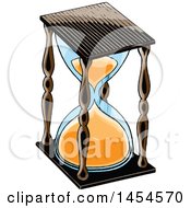 Clipart Graphic Of A Sketched Hourglass Royalty Free Vector Illustration