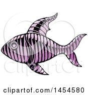 Poster, Art Print Of Sketched Purple Fish