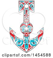 Clipart Graphic Of A Northwest Coast Art Style Totem Pole Anchor Royalty Free Vector Illustration by patrimonio