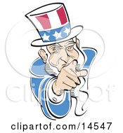 American Uncle Sam Pointing Out At The Viewer Clipart Illustration