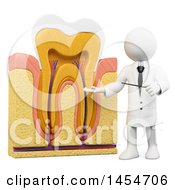 Clipart Graphic Of A 3d White Man Dentist Presenting A Tooth Diagram On A White Background Royalty Free Illustration by Texelart