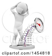 Clipart Graphic Of A 3d White Man Breaking A Scale On A White Background Royalty Free Illustration