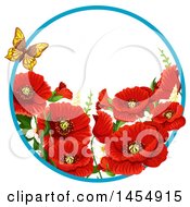 Red Poppy Flower Design Element