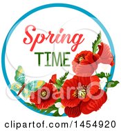 Poster, Art Print Of Red Poppy Flower Spring Time Season Design Element