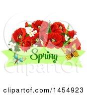 Clipart Of A Red Poppy Flower Spring Time Season Design Element Royalty Free Vector Illustration