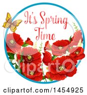 Clipart Of A Red Poppy Flower Spring Time Season Design Element Royalty Free Vector Illustration