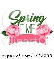 Clipart Of A Pink Rose Spring Time Flower Design Element Royalty Free Vector Illustration
