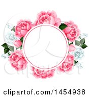 Poster, Art Print Of White And Pink Rose Flower Design Element