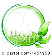 Poster, Art Print Of Green Leaf And Grass Frame Eco Design Element