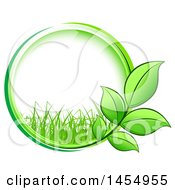 Clipart Of A Green Leaf And Grass Frame Eco Design Element Royalty Free Vector Illustration by Vector Tradition SM