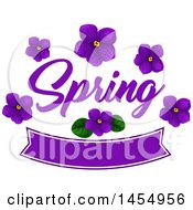 Clipart Of A Purple Violet Flower Spring Time Design Element Royalty Free Vector Illustration
