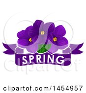 Clipart Of A Purple Violet Flower Spring Time Design Element Royalty Free Vector Illustration