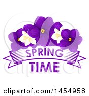 Purple Violet And Jasmine Flower Spring Time Design Element