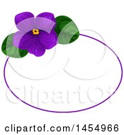 Clipart Of A Purple Violet Flower Design Element Royalty Free Vector Illustration