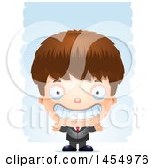 Poster, Art Print Of 3d Grinning White Business Boy Against Strokes