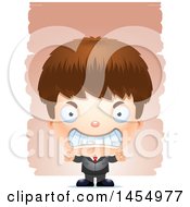 Poster, Art Print Of 3d Mad White Business Boy Against Strokes