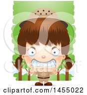 Poster, Art Print Of 3d Mad White Safari Girl Against Trees