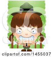 Poster, Art Print Of 3d Mad White Park Ranger Girl In The Woods