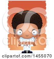 Clipart Graphic Of A 3d Mad Black Boy Doctor Surgeon Over Strokes Royalty Free Vector Illustration