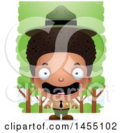 Poster, Art Print Of 3d Happy Black Park Ranger Boy In The Woods