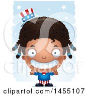 Poster, Art Print Of 3d Grinning Black American Uncle Sam Girl Against Strokes