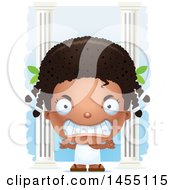 Poster, Art Print Of 3d Mad Black Greek Girl With Columns