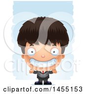 Poster, Art Print Of 3d Grinning Business Boy Against Strokes