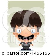 Clipart Graphic Of A 3d Happy Business Boy Against Strokes Royalty Free Vector Illustration