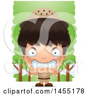 Poster, Art Print Of 3d Mad Safari Boy Against Trees