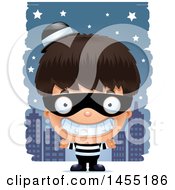 Poster, Art Print Of 3d Grinning Robber Boy Against A City At Night