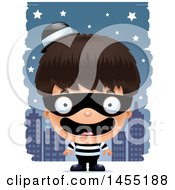 Poster, Art Print Of 3d Happy Robber Boy Against A City At Night