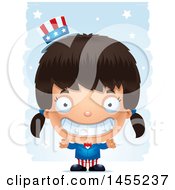 Poster, Art Print Of 3d Grinning American Uncle Sam Girl Against Strokes