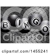 Poster, Art Print Of 3d Diamond Plate Metal Texture With Bingo Balls