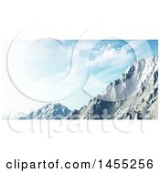 Poster, Art Print Of 3d Snowy Mountain Landscape Under A Blue Sky With Clouds