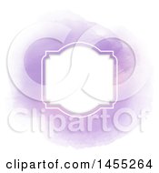 Clipart Of A White Frame Over Purple Watercolor Royalty Free Vector Illustration