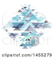 Poster, Art Print Of Diamond Formed Of Geometric Pyramids On White