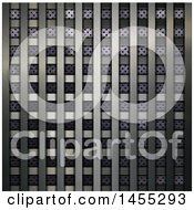 Poster, Art Print Of Metal Grid Over Perforated Metal Background