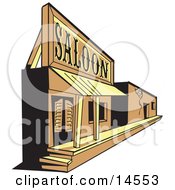 Old Saloon Facade In A Ghost Town Clipart Illustration