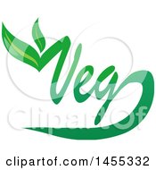 Poster, Art Print Of Green Veg Text Design With Leaves
