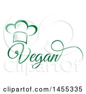 Clipart Of A Green Chef Hat And Vegan Text Design Royalty Free Vector Illustration