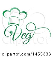 Clipart Of A Green Chef Hat And Veg Text Design Royalty Free Vector Illustration