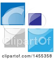 Clipart Of A Gray And Blue Glass Tile Or Window Design Royalty Free Vector Illustration