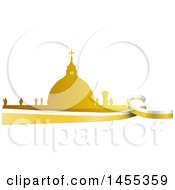 Poster, Art Print Of Golden Silhouetted Vatican City Over A Flag