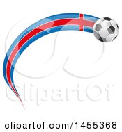 Clipart Of A Soccer Ball And Argentine Flag Ribbon Royalty Free Vector Illustration