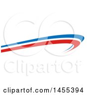 Clipart Of A French Flag Themed Swoosh Design Element Royalty Free Vector Illustration