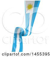 Clipart Of A Vertical Uruguay Ribbon Banner Flag Royalty Free Vector Illustration