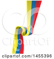 Clipart Of A Vertical Colombian Ribbon Banner Flag Royalty Free Vector Illustration